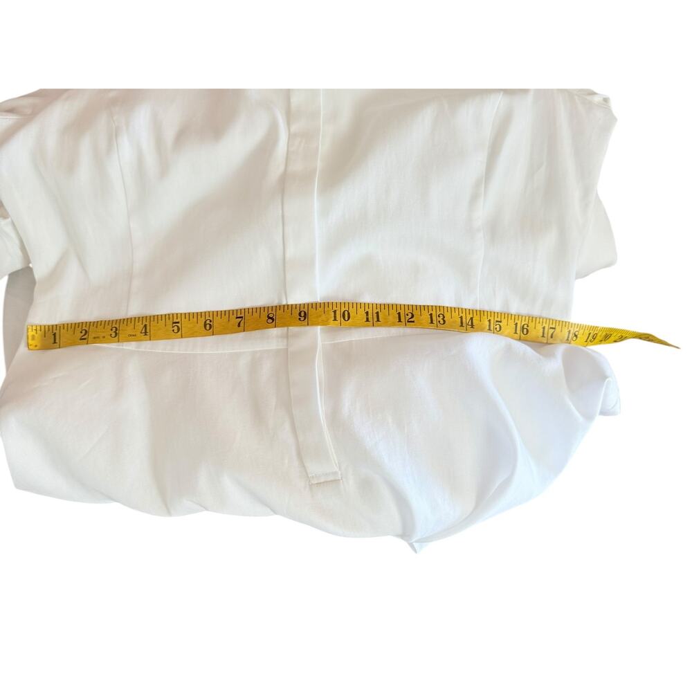 BcbgMaxazria Beatryce White Asymmetrical White Dress Size L 100% Cotton - Picture 14 of 16